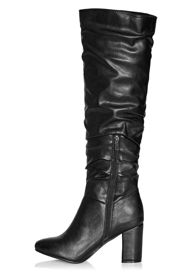 WIDE FIT Petra Sleek Knee Boot - black, BLACK, alternate image number null