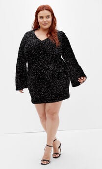 Sequin Neptune Dress - black