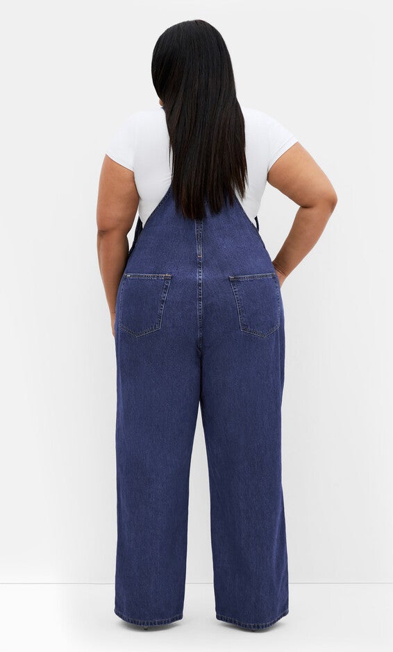 Pinafore Overall - mid denim, DENIM, hi-res image number 0