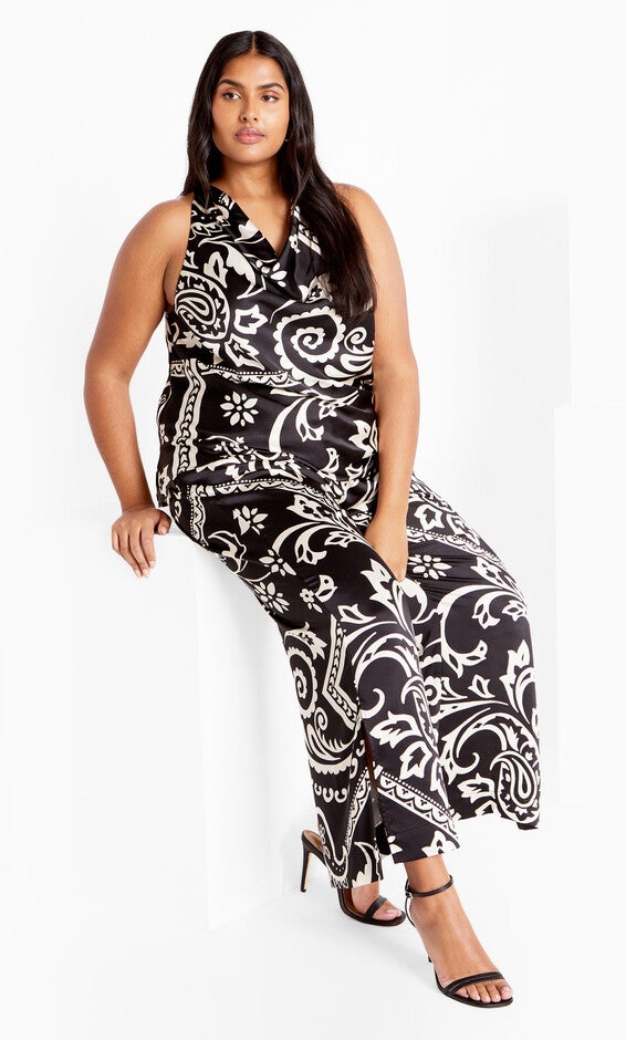 Perri Print Top - black, BLACK, hi-res image number 0