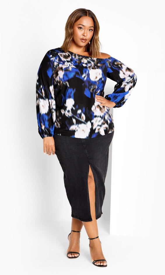 Twyla Print Top - blue, BLUE, alternate image number null