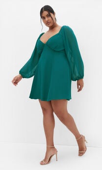 Flirty Flounce Dress - teal