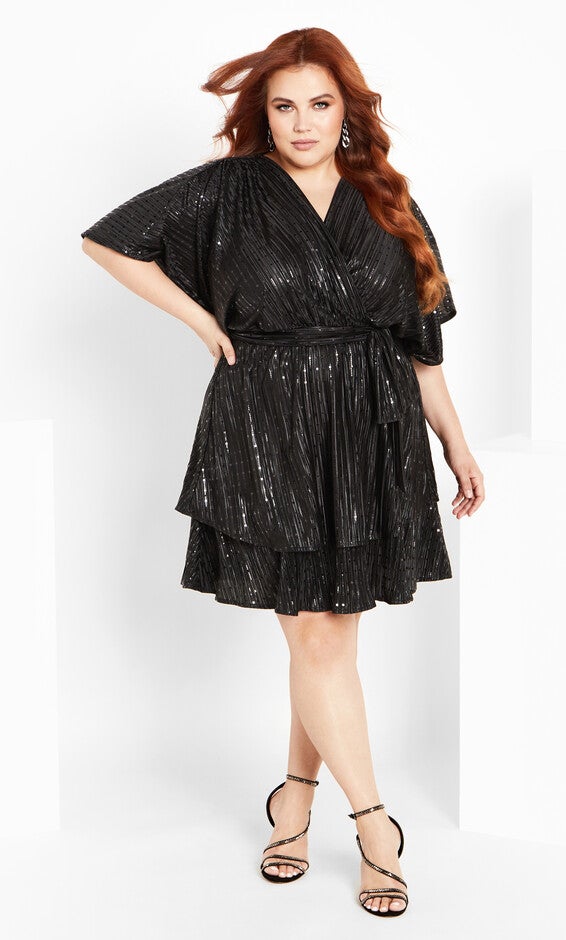 Frida Sparkle Dress - black, BLACK, alternate image number null
