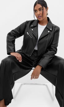 Amira Faux Leather Jacket - black