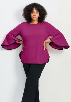Ivana Contrast Bell Sleeve Top