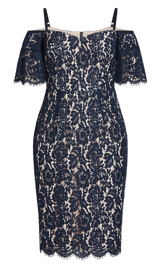 Lace Whisper Dress - navy, BLUE, alternate image number null