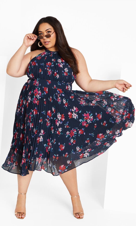 Miriam Print Dress - navy, NAVY LOTTE BUNCH, hi-res image number null