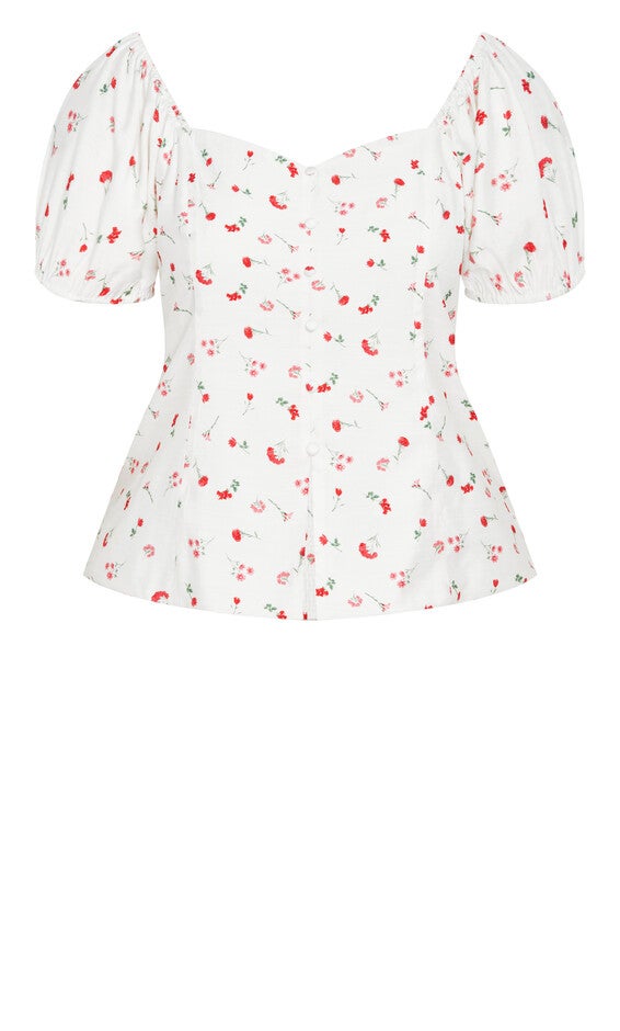 Daydreamer Print Top - ivory, WHITE, alternate image number 3