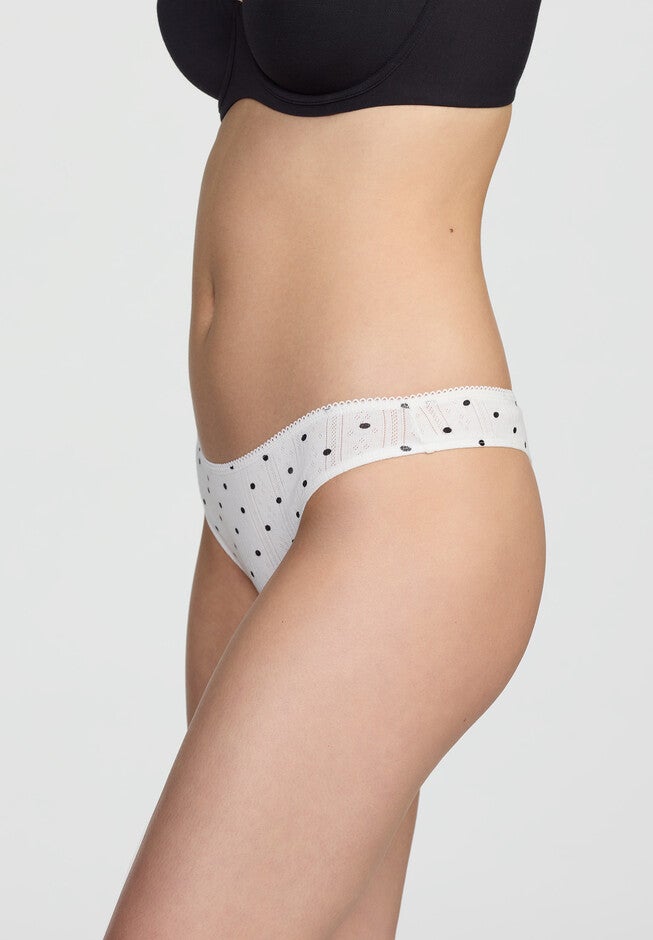 The Thong- Pointelle, SALT POLKA DOT, alternate image number null