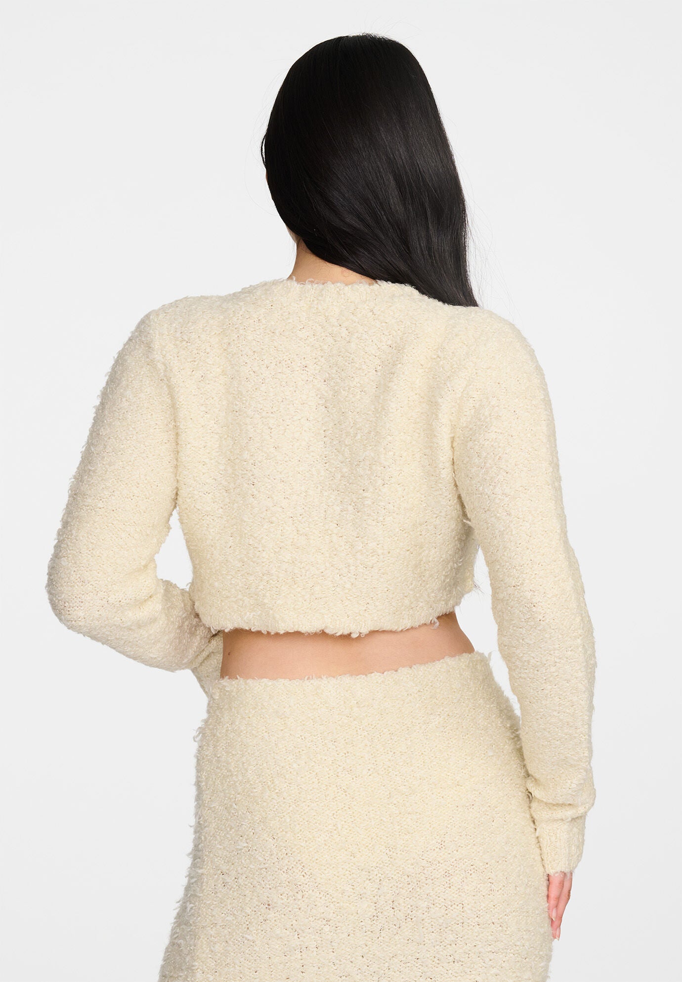  The Baby Cardigan- Boucle, CREAM, alternate image number 2
