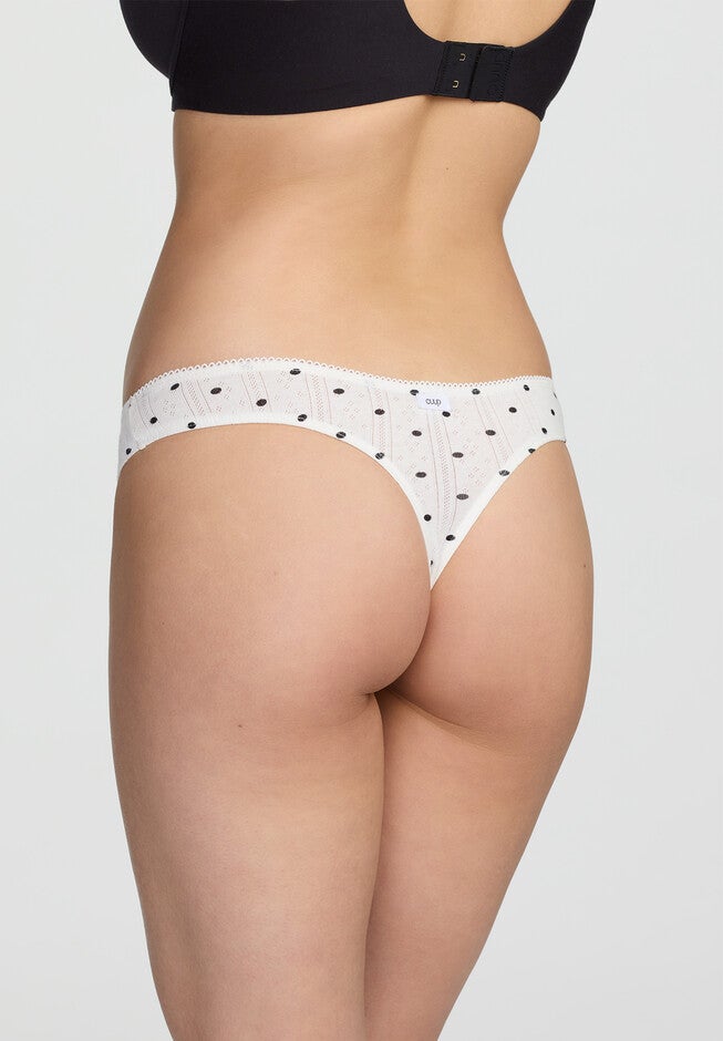 The Thong- Pointelle, SALT POLKA DOT, alternate image number null