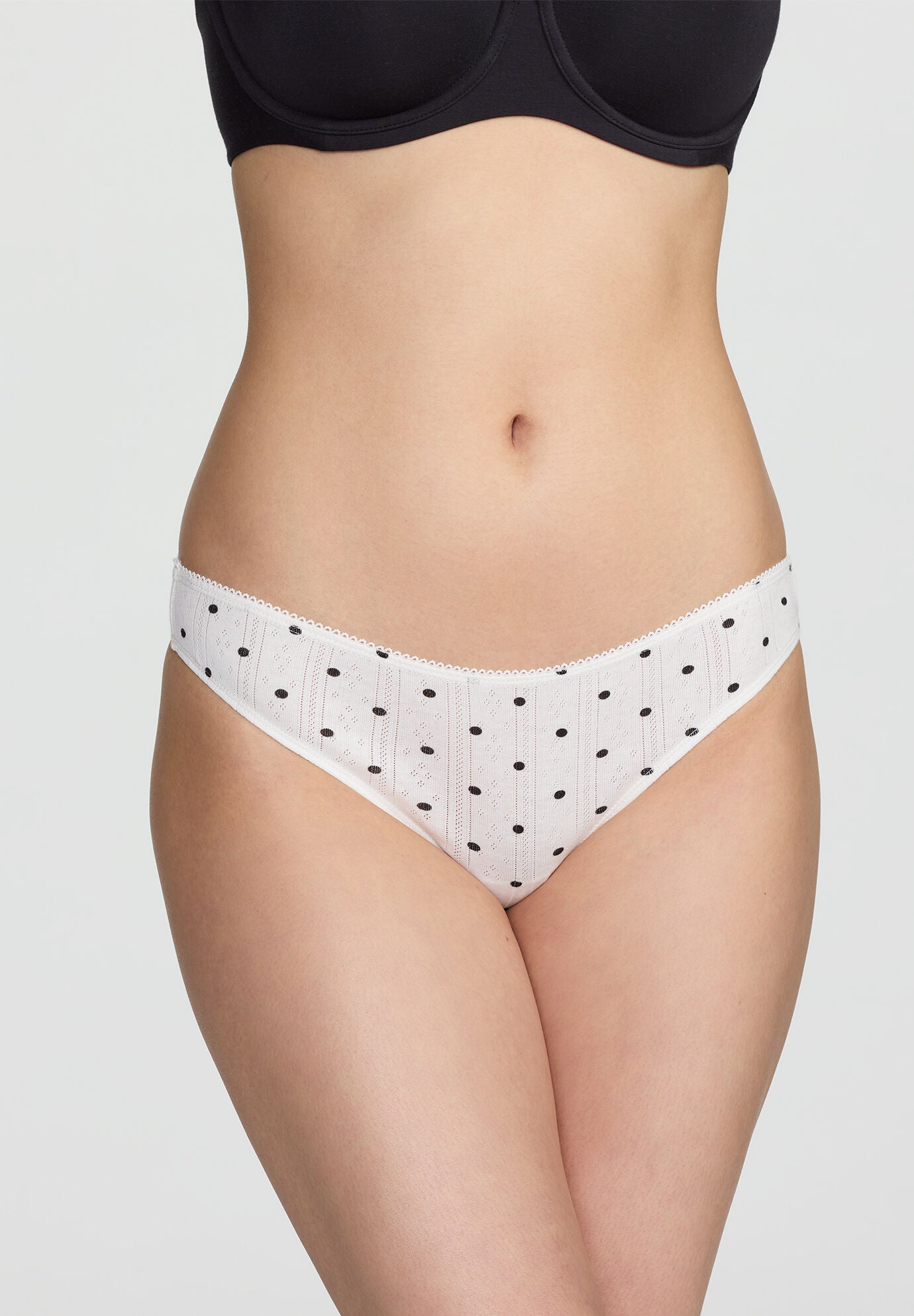 The Thong- Pointelle, SALT POLKA DOT, on-hover image number 1