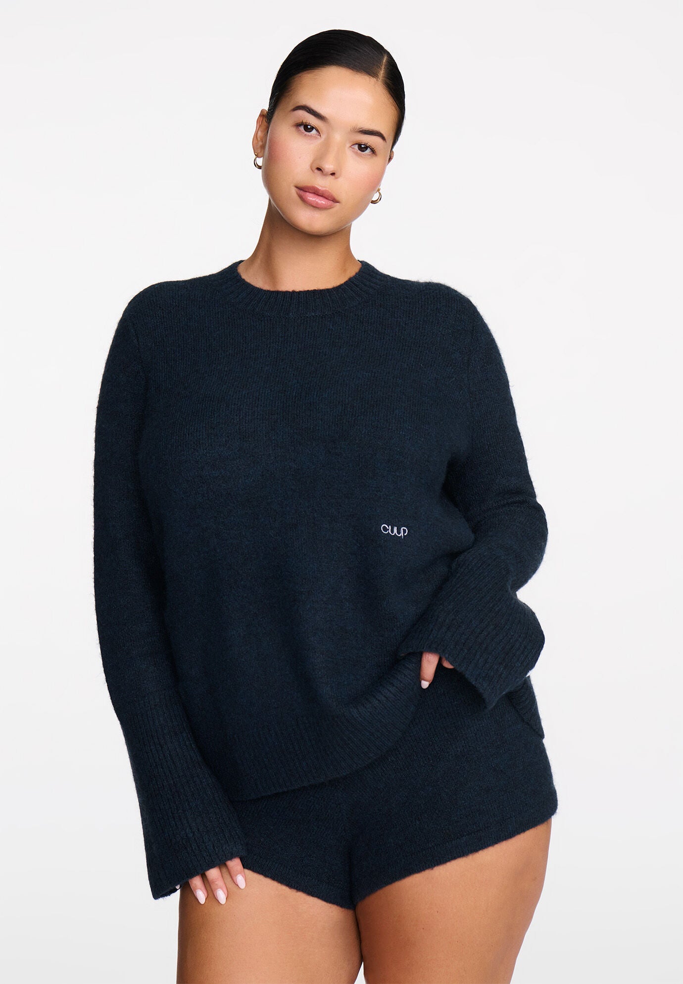 The Crewneck Sweater- Jersey Knit, OCEAN, on-hover image number 1