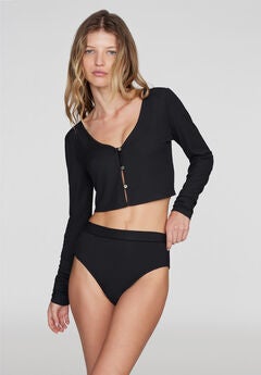 The Cropped Cardigan - Modal Silk Rib