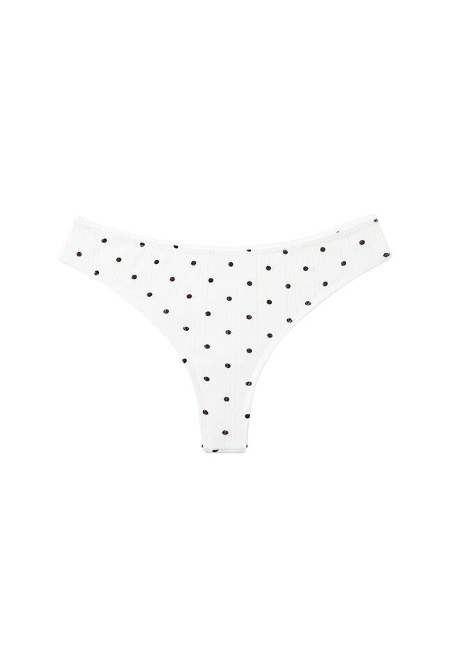 The Thong- Pointelle, SALT POLKA DOT, on-hover image number null