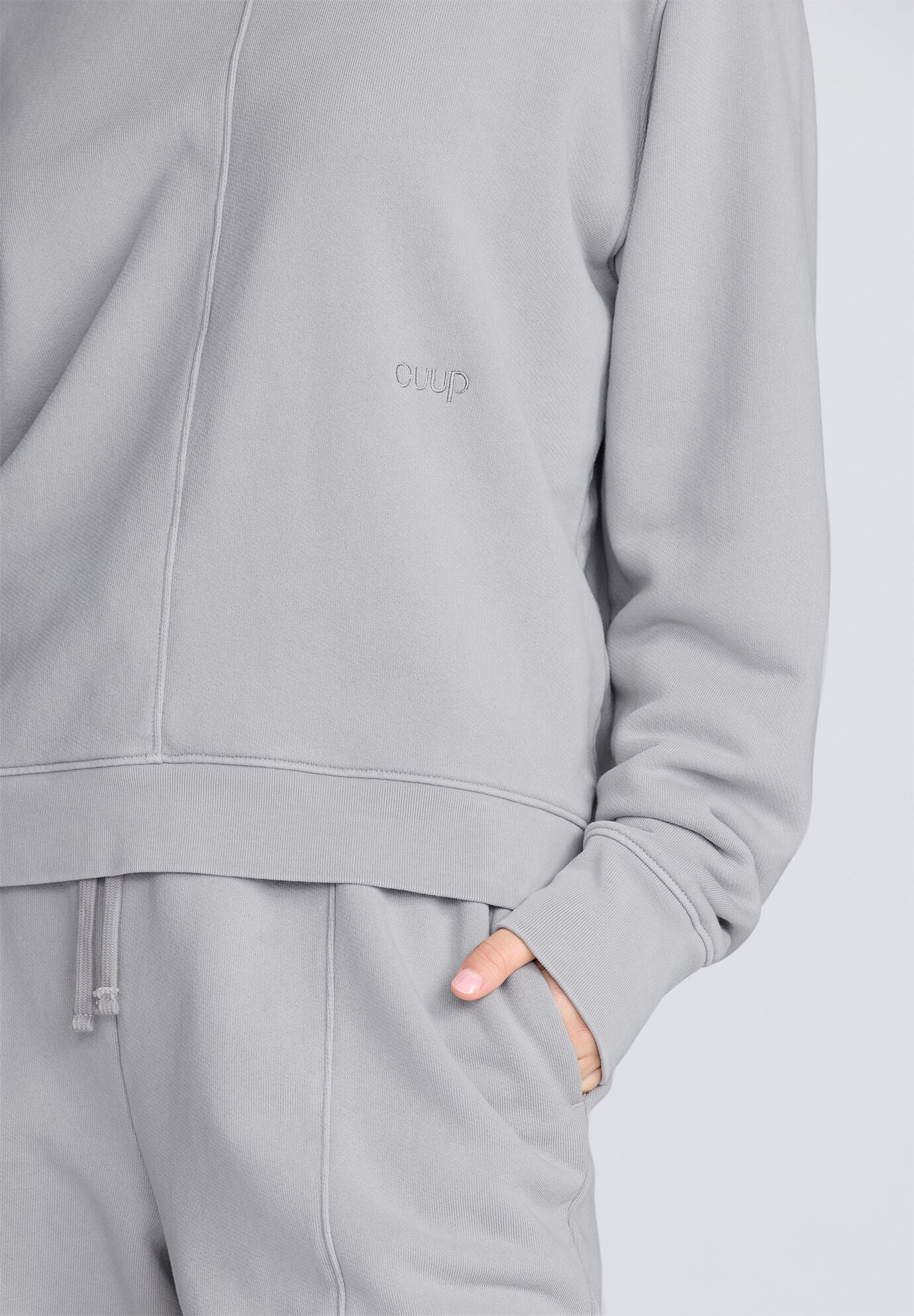 Crewneck Sweatshirt- French Terry, DOVE, alternate image number 3