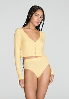 The Cropped Cardigan - Modal Silk Rib