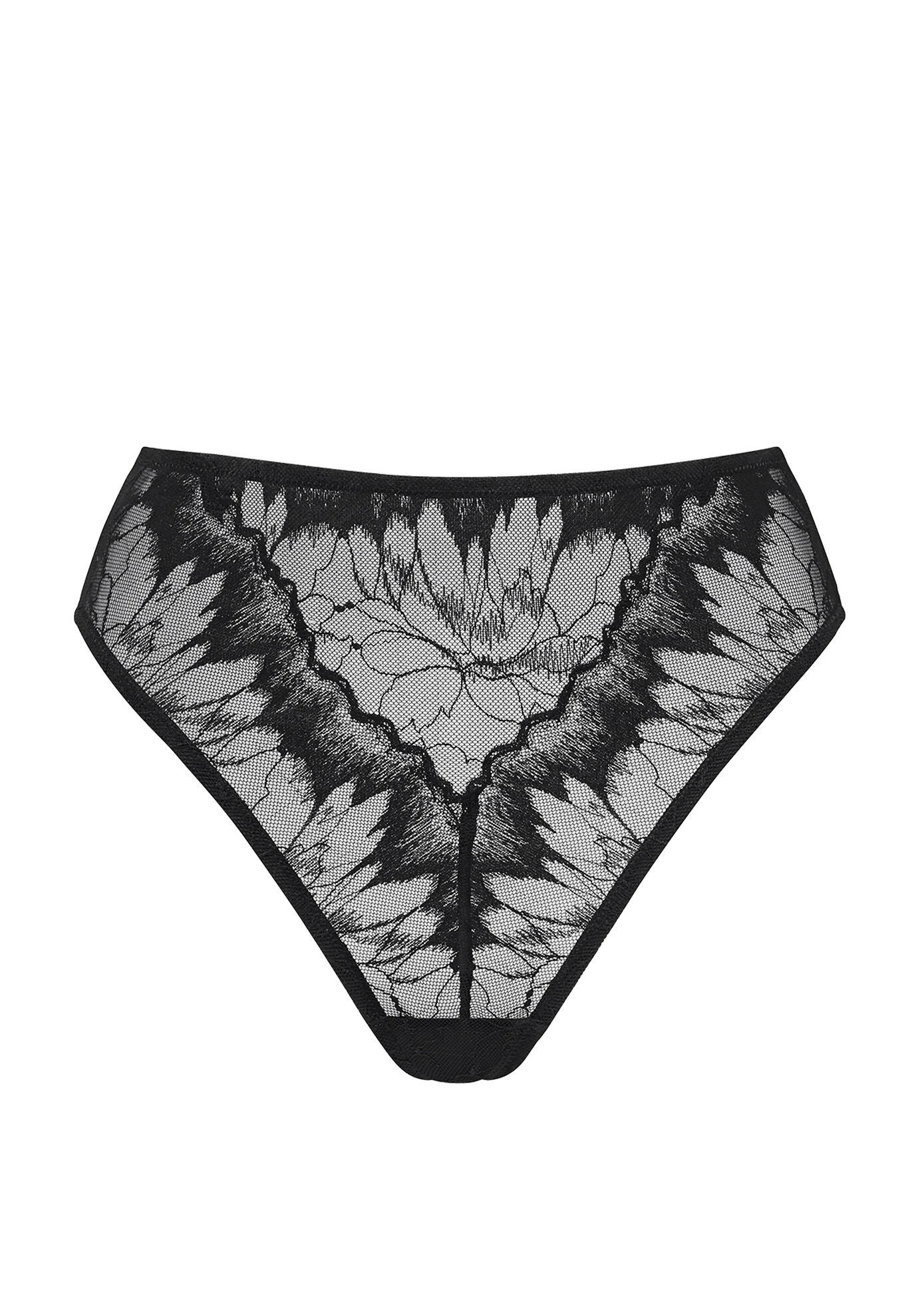 The Highwaist- Floral Lace, BLACK, alternate image number 2