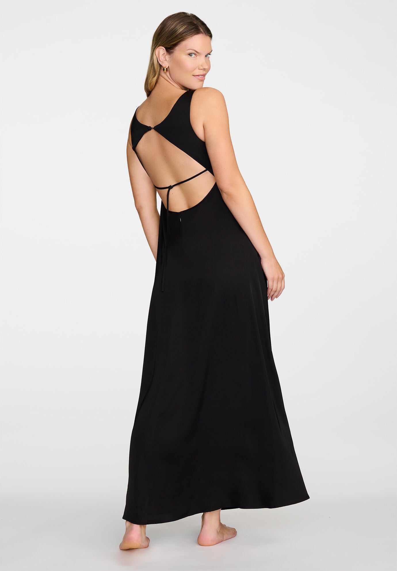  The Satin Dress, BLACK, alternate image number 2