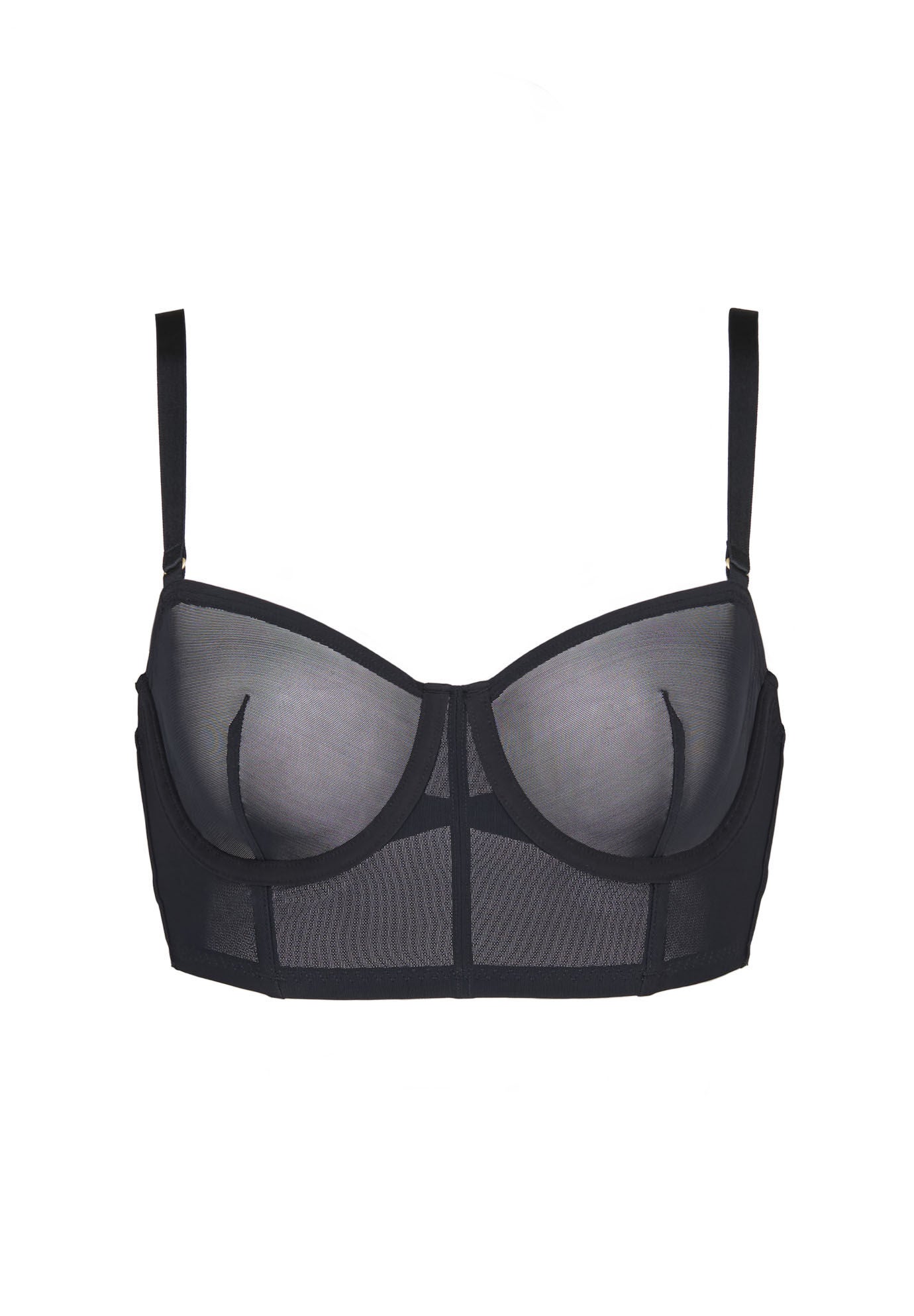 The Longline Bra - Mesh, BLACK, alternate image number 2