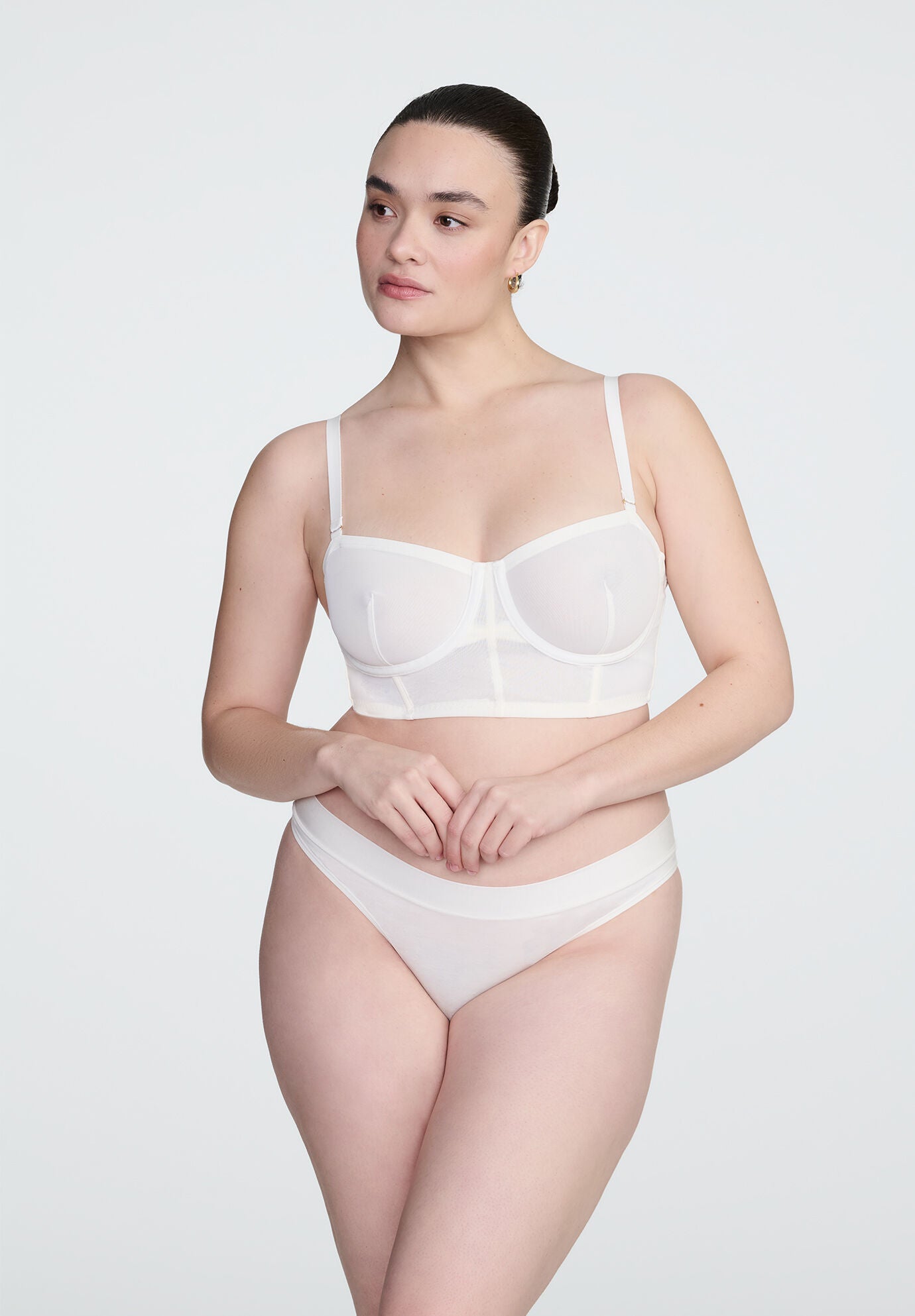 The Longline Bra - Mesh, SALT, on-hover image number 1