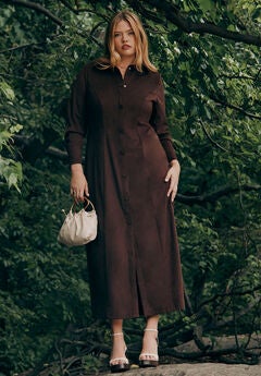 Suede Shirt Dress