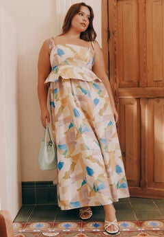 Empire Waist Poplin Maxi Dress