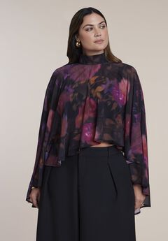 Ruffle Detail Asymmetrical Cape