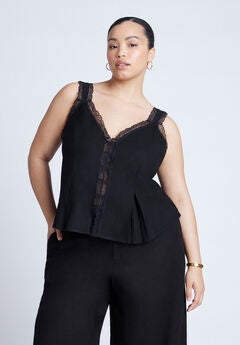 Lace Detail V-Neck Top