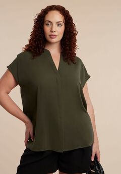 Notch Collar Blouse