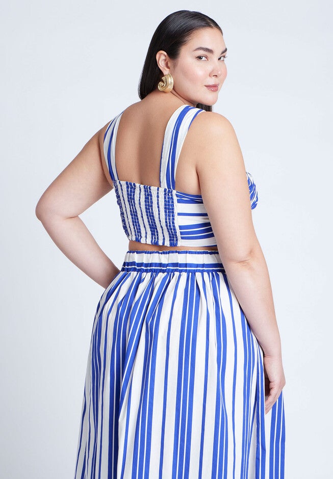Split Strap Crop Top, RIVIERA STRIPE, alternate image number null