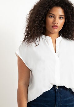 Notch Collar Blouse