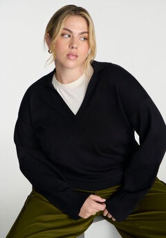 Plus Size V Neck Sweaters For Women