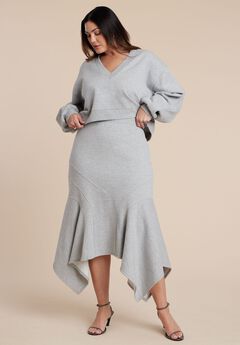 Seam Detail Trumpet French Terry Skirt