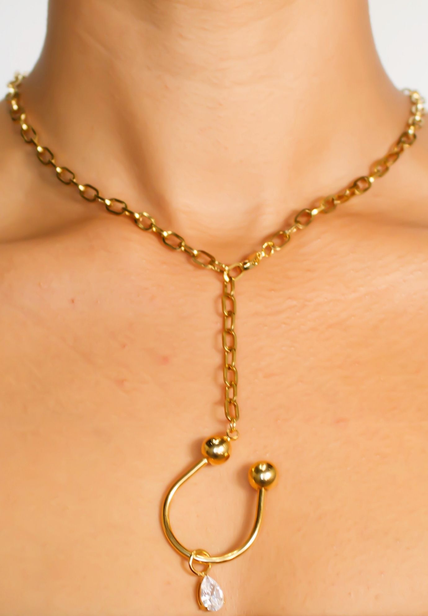 Janelle Vintage Lariat Necklace, GOLD, on-hover image number 1