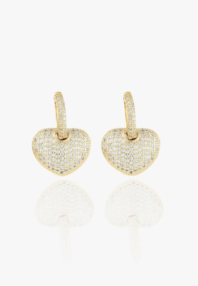 Amore Heart Earrings, GOLD, hi-res image number 0