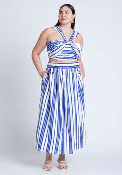Poplin Maxi Skirt With Side Slits