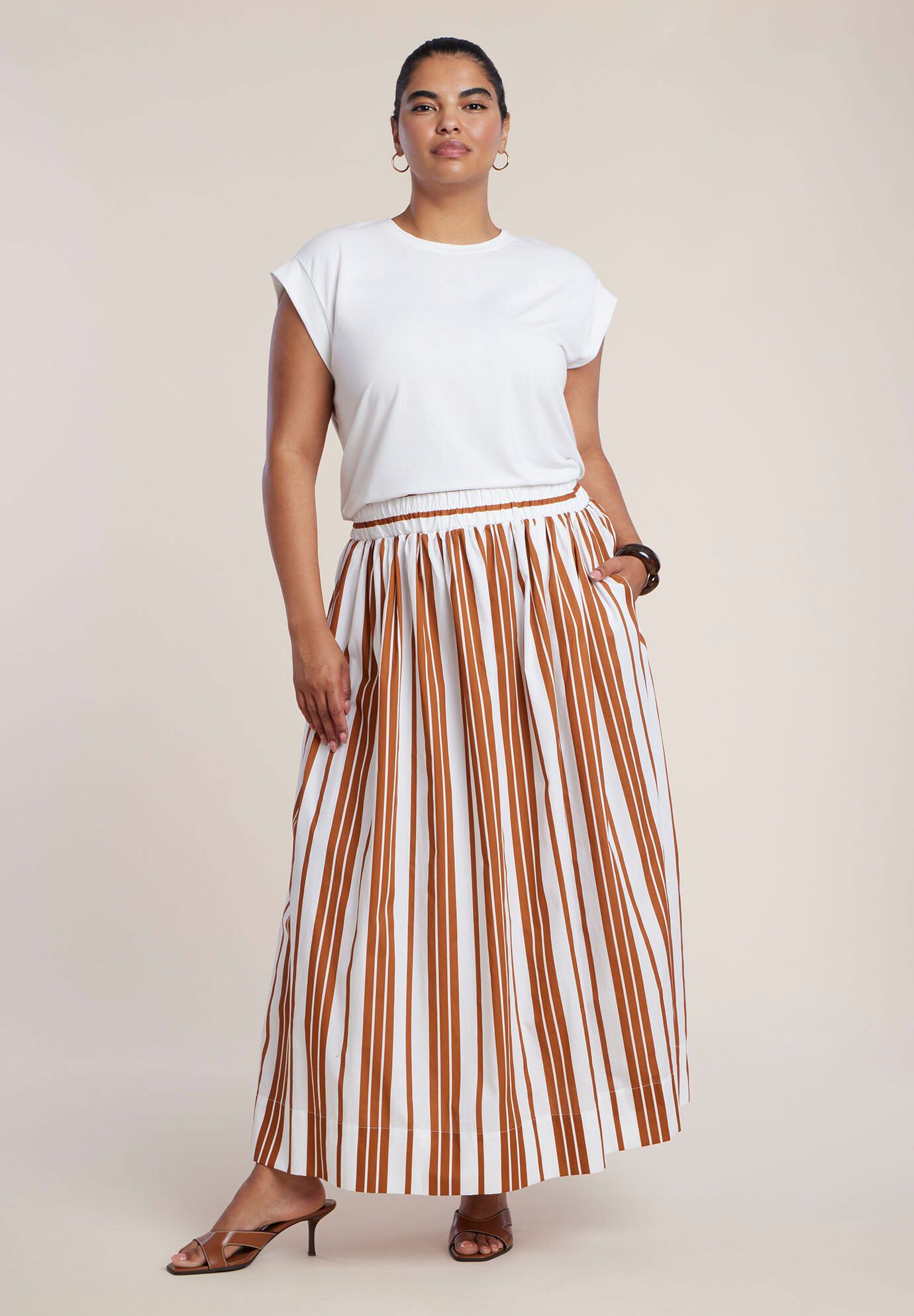 Poplin Maxi Skirt With Side Slits