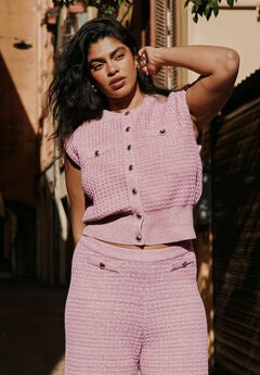 Button Detail Knit Vest