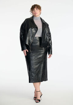 Boxy Faux Leather Jacket