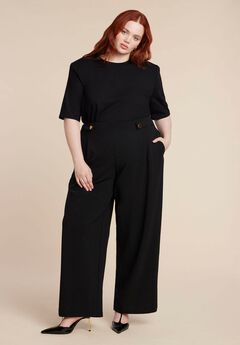 Knit Trouser With Button Tab