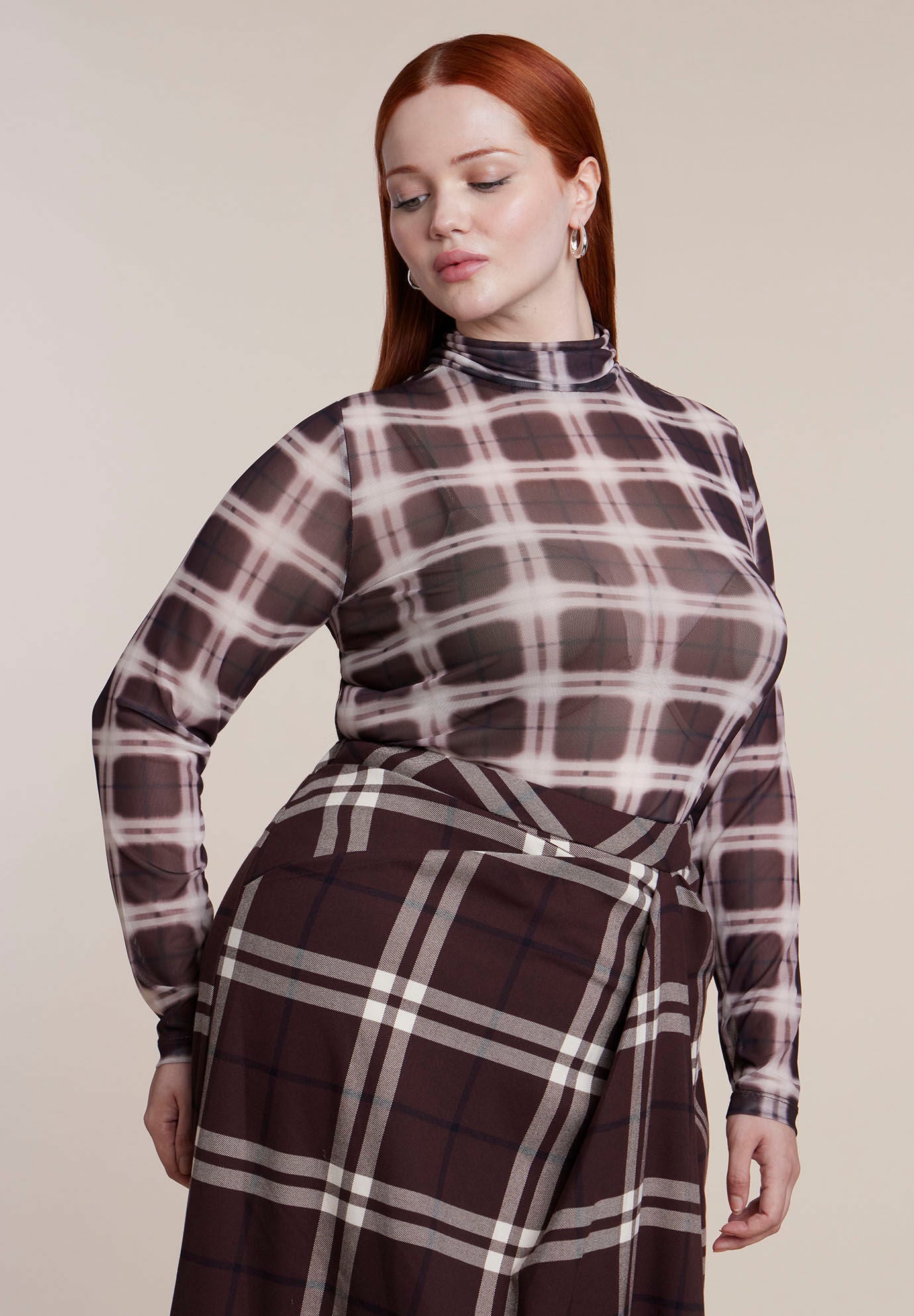Mesh Turtleneck Top