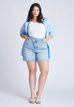 Overlap Waistband Shorts