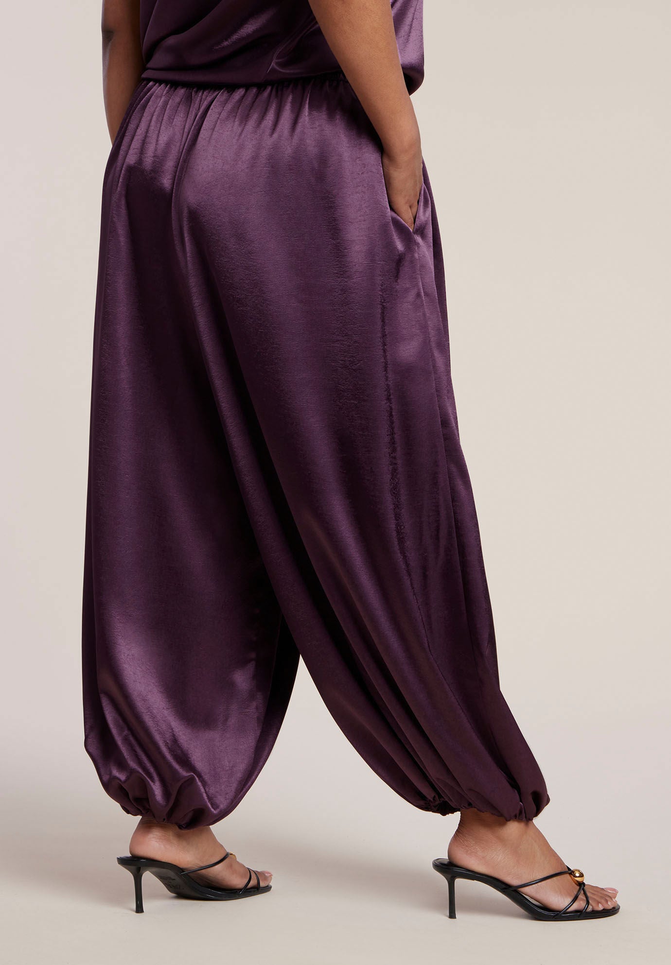 Satin Balloon Pant, WINTER BLOOM, alternate image number 2