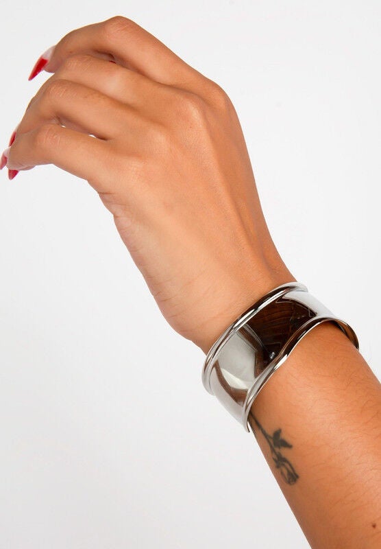 Cruz Silver Cuff Bracelet, SILVER, alternate image number 1