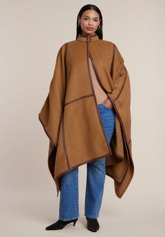 Funnel Neck Cape Coat