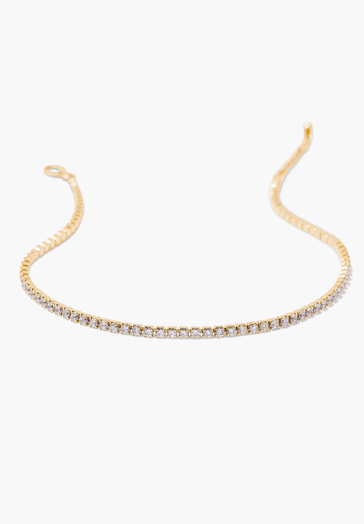 Isabella Mini Tennis Anklet, GOLD, on-hover image number 1