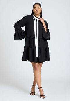Bow Tie Tiered Mini Dress