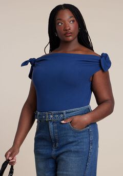Off Shoulder Top With Ties