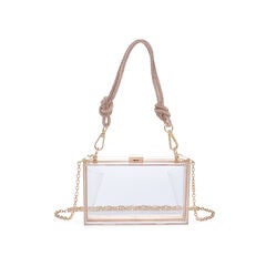 Shirley Rhinestone Handle Transparent Evening Bag